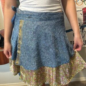 Kariza Floral Blue and Green Women's Skirt